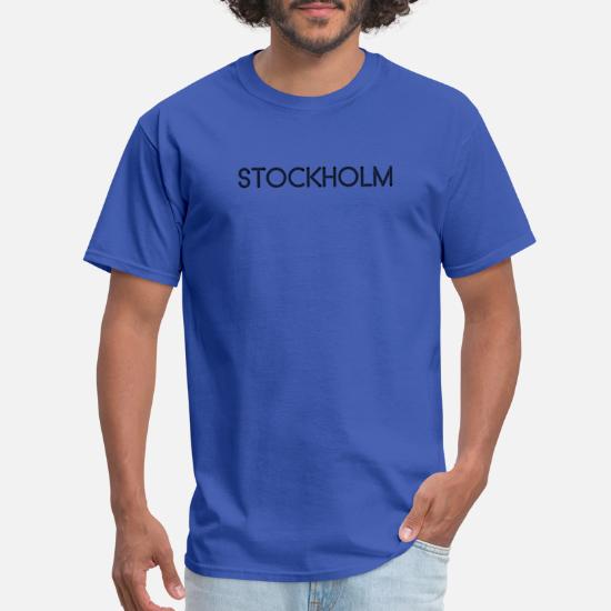 Product Of Stockholm Sweden Mens T-Shirt Place Birthday Gift Year Of Choice