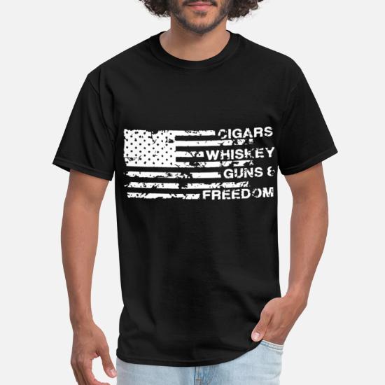 American Flag Cigars Bourbon Guns And Freedom Shirt Nice Design Gift Unisex T Sh