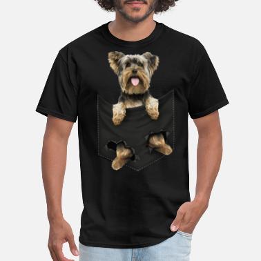 Funny Cute Yorkshire Terrier in Pocket Gifts Men Women & Kids T-Shirt