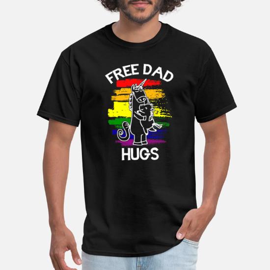 Free Dad Hugs Lgbt Pride T Shirt Daddy Unicorn Men S T Shirt Spreadshirt