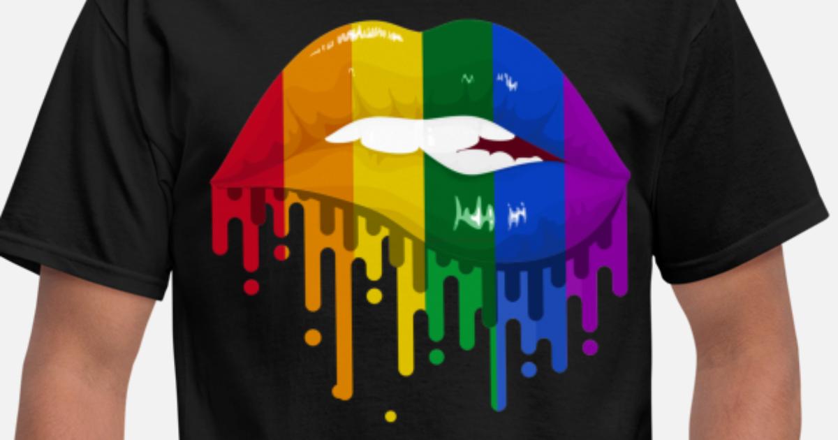 Funny LGBT T-Shirt S-5XL Gay Pride I Licked It So Its LGBT Rainbow Lip