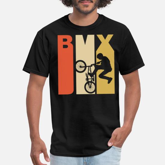 Mens Retro 1970s Style BMX Silhouette Short-Sleeve Polo Tee Shirt 