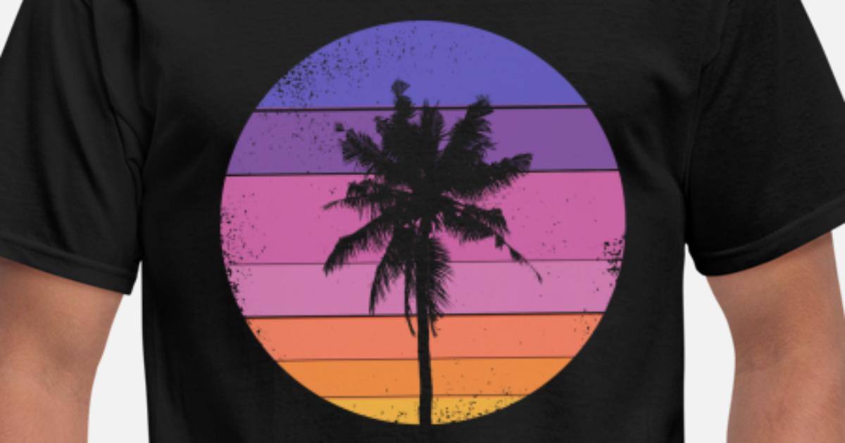 California Surf Vibes Retro Palm Tree Vaporwave Short-Sleeve Unisex T-Shirt