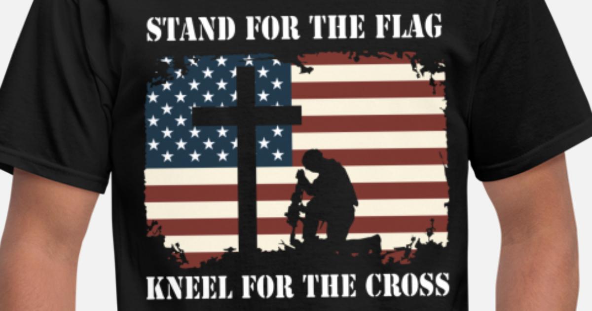 4th Of July Hoodie American Flag Tee Proud Veteran Hoodie Veterans Day Tee Stand for the Flag I Kneel for the Cross Unisex Hoodie