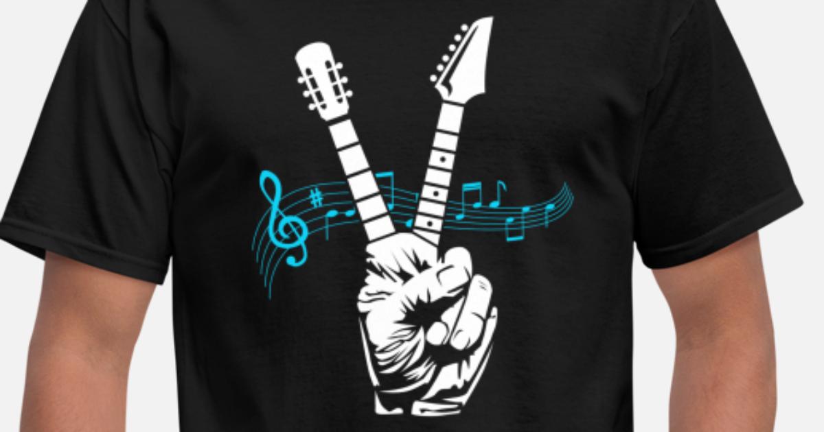 Womens SKULL GUITAR Guitarist Electric Acoustic Bass Rock Band Music T-Shirt