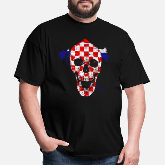 Croatia country flag on a skull t-shirt