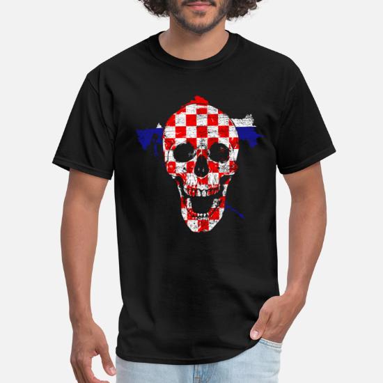 Croatia country flag on a skull t-shirt