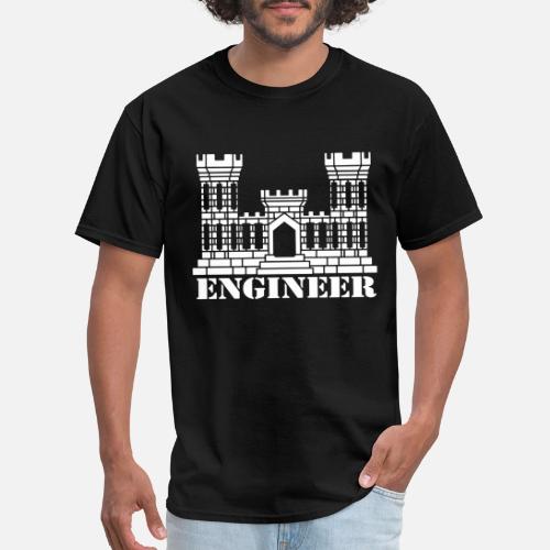 US Army Engineer Branch Insignia Castle Veteran Gr Men s T Shirt 