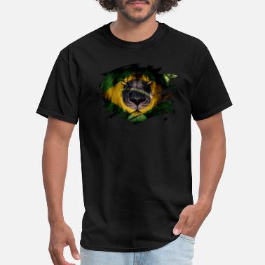 Brazil Brazil Flag &amp; African Lion Picture - Men&#39;s T-Shirt