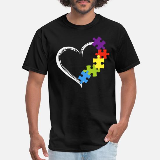 Love Ribbon Heart Puzzle Autism Awareness Gift  T-shirt