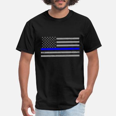 Best4U&Me Thin Blue Line American Flag MAGA Mens Short Sleeve Baseball Shirt Casual Raglan Sleeve Tee 