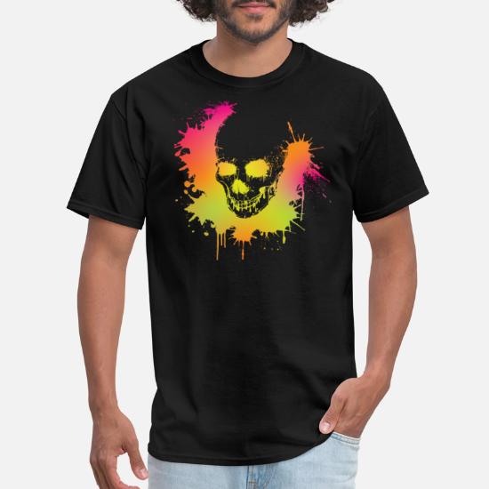 Paint Splatter Skull Hoodie Multicolor Art Crazy Melting Drip Sweatshirt