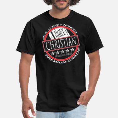 Bible AA Certified Christian-(For Black Shirt) - Men&#39;s T-Shirt