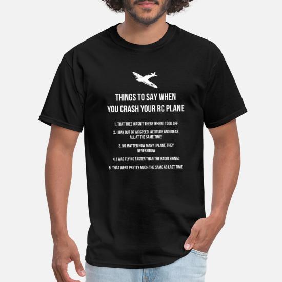 Mens I Never Crash My RC Planes Radio Control Hobby T-Shirt Vintage Men Gift Tee