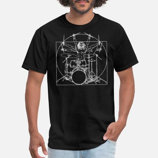 T-shirt batterista Da Vinci Drum T-Shirt Drum Gift Maglietta 