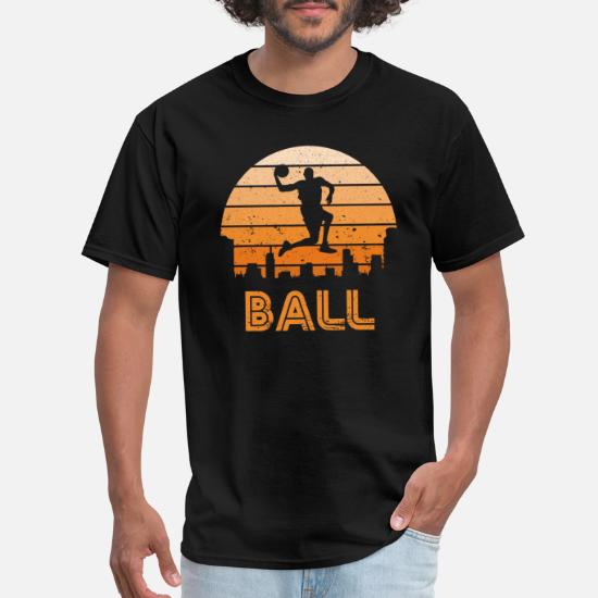 Vintage Retro Basketball Dunk Shirt Sunset Colorful Black T-Shirt Size S-5XL