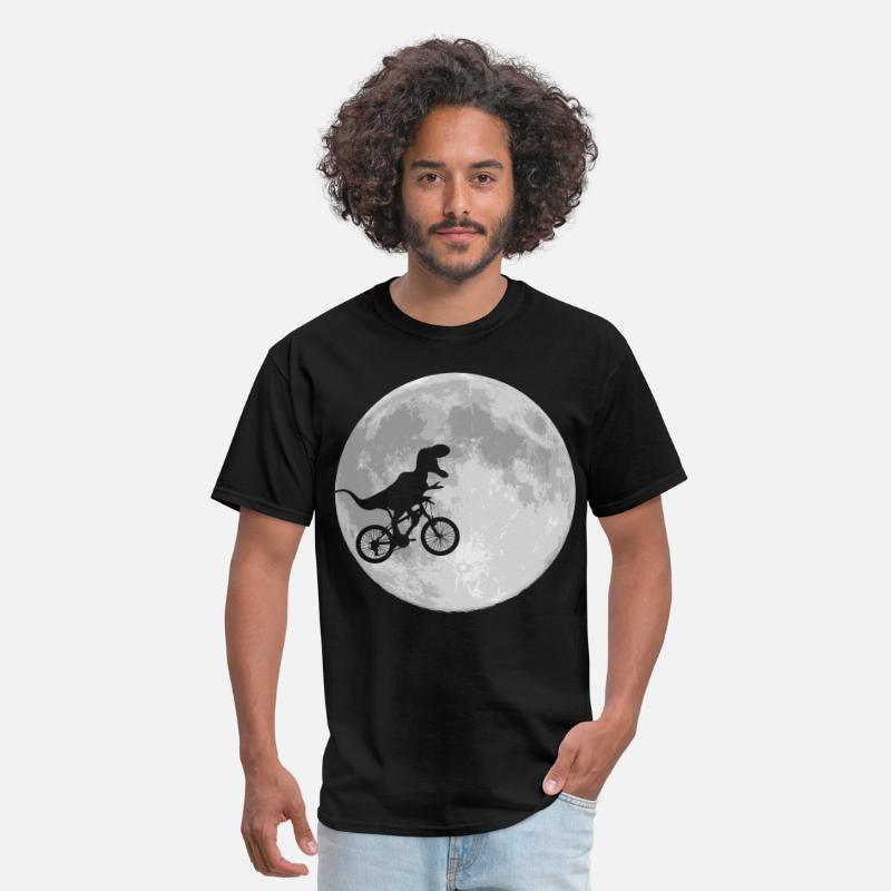 Spreadshirt Dinosaur Biker In Moonlight Men's T-Shirt
