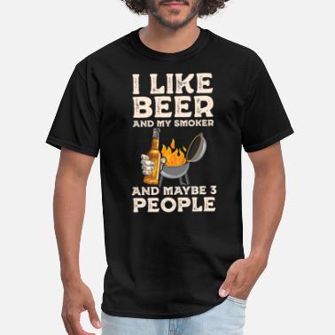 Smoker I Like Beer And My Smoker | BBQ Gift - Men&#39;s T-Shirt