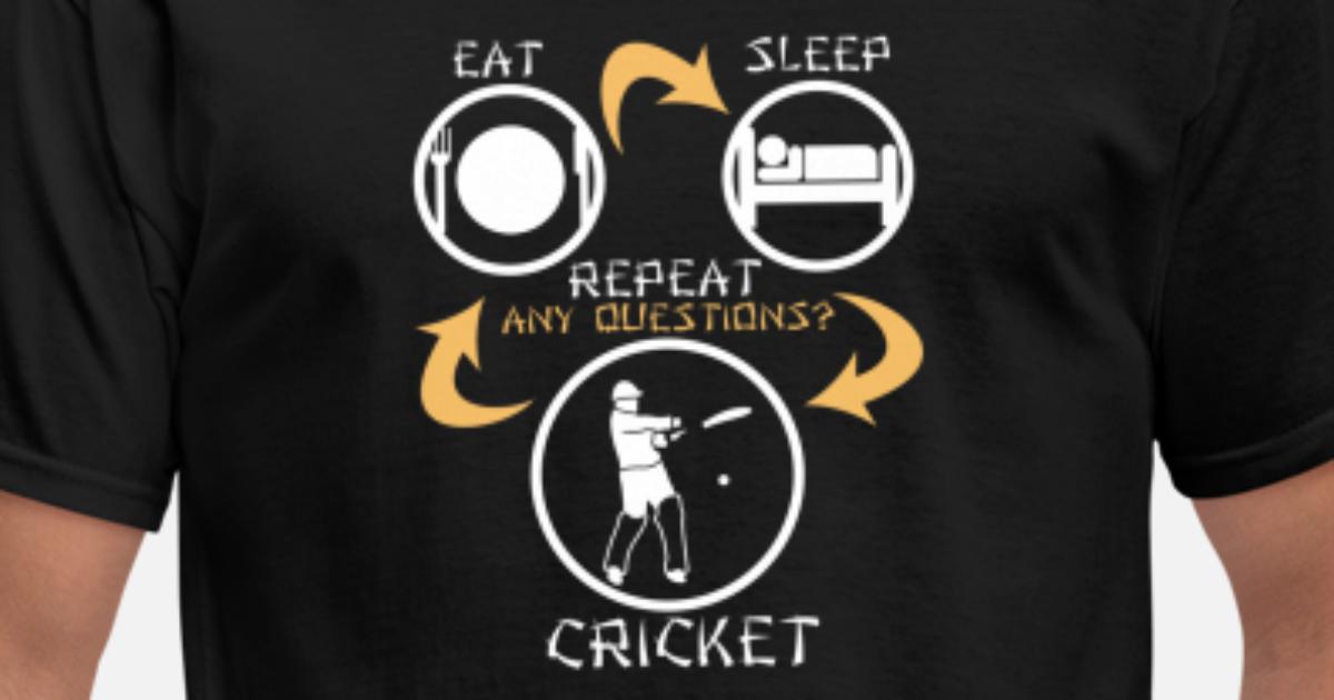 Repeat T Shirt Sport Funny Mens Children's Kids Tee Sleep Eat Cricket