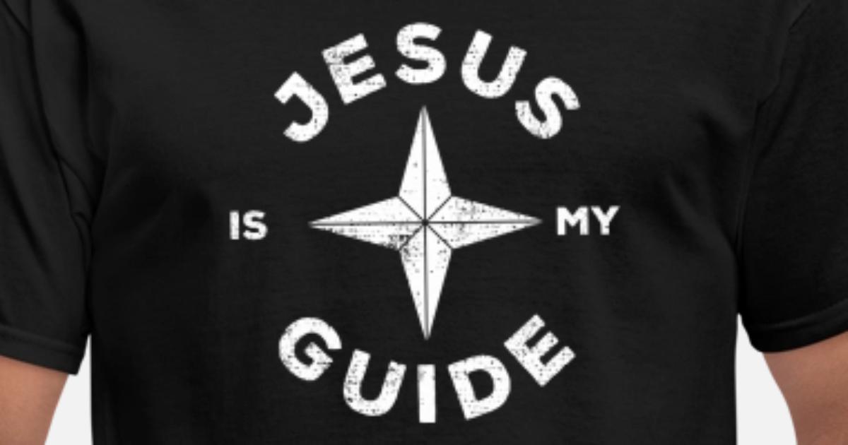 'Jesus is my Guide Distressed' Men's T-Shirt | Spreadshirt