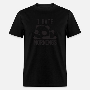 I Hate Mornings Funny Panda Herren Ringer T-Shirt Birthday Gift