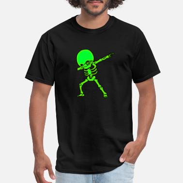 Neon Dabbing Big Head Skeleton Neon Glow Funny - Men&#39;s T-Shirt