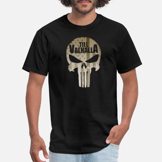 Front black T-shirt for men Until Valhalla