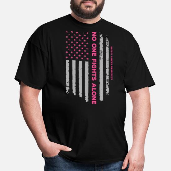 Details about  / Pink Ribbon Breast Cance Awareness warrior Flag gift Unisex T-Shirt Back Print