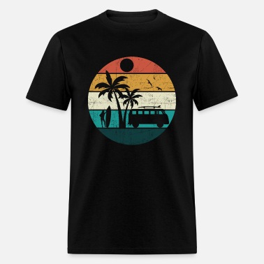 Sunset California Wave Surfing Palm Trees Beach West Coast Pride Mens T-shirt
