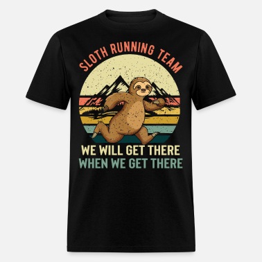 Sloth Running Team Retro Sloth Vintage Tee Men's Cotton Short Sleeve T-Shirt 