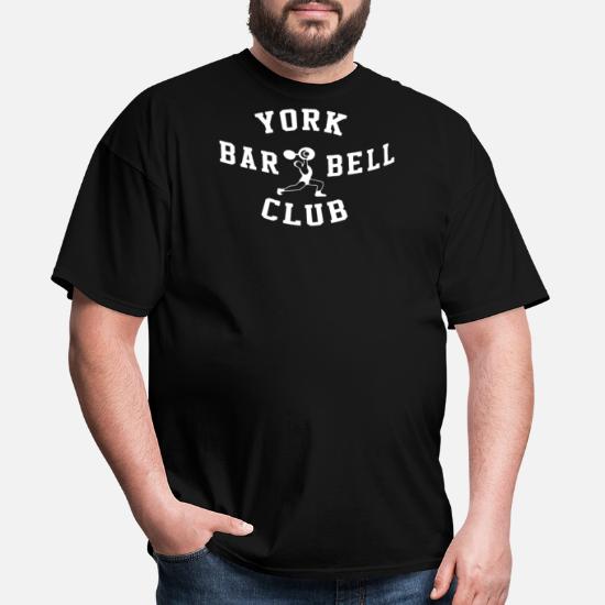 York Barbell Club Original Workout Shirt Vintage Gym Strength Grey T-Shirt 