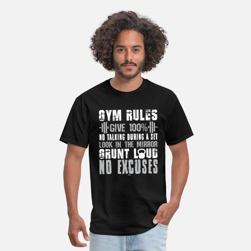 Funny Gym Rules Give 100% No Talking Grunt Loud' Men's T-Shirt | Spreadshirt