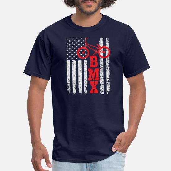 BMX USA American Flag Mens Basic Designed Short-Sleeve Polo Sport Shirt