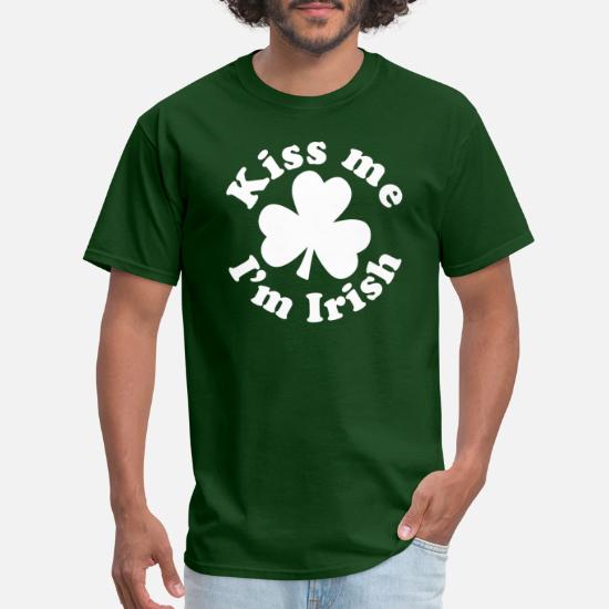 SamuelDomin Kiss Me I´m Irish Large T-Shirt Cotton White Men