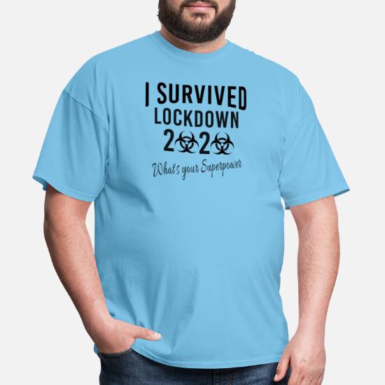 I Survived Lockdown 2020 T-Shirt Mens Kids Gift Tee Tshirt Social Distancing 