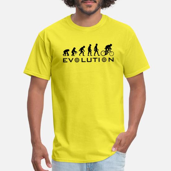 Mens Unisex Short Sleeve T-Shirt the evolution of BIKEING Bicycle History Cycle 