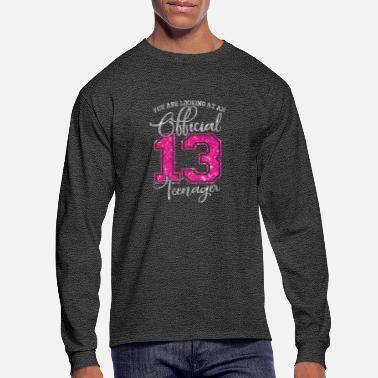 Space 13th Birthday Official Teenager Level 13 - Men&#39;s Longsleeve Shirt