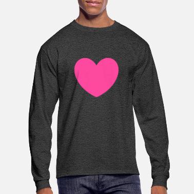 Big Heart pink heart hearts gift valentines day couples - Men&#39;s Longsleeve Shirt