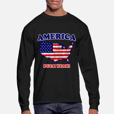 Woman Contrast Color Long Sleeve T Shirts America Fuck Yeah 