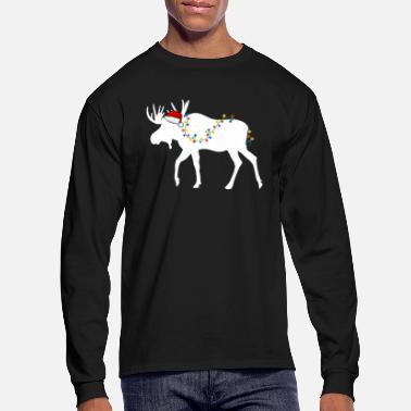 STORTO Christmas Womens Golden Reindeer Print Tops Long Sleeve Xmas T-Shirt Blouse 