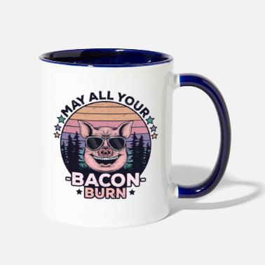 Smoker May All Your Bacon Burn Funny BBQ Party - Two-Tone Mug