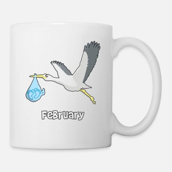 Baby Shower Boy Stork Baby Feet February Mug Spreadshirt