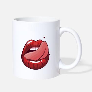 Kissing Lips Sexy Lips Lipgloss Tongue Women kiss erotic - Mug