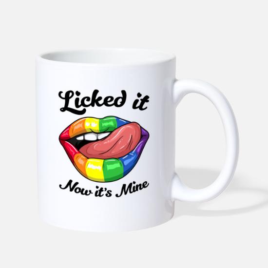 LGBTQ Supporter Mug Rainbow Lips Mug LGBT Gift Idea Funny Rainbow Pride Month Coffee Cup For Gay Lesbian Bisexual Transgender Queer
