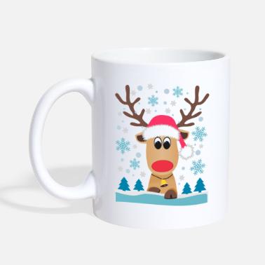 Reindeer Reindeer Santa Snowflakes Funny Christmas Elk - Mug