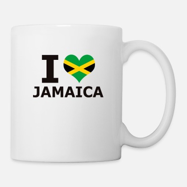 I Love Jamaica Heart Flag  White/Steel Travel 14oz Mug ff209t 