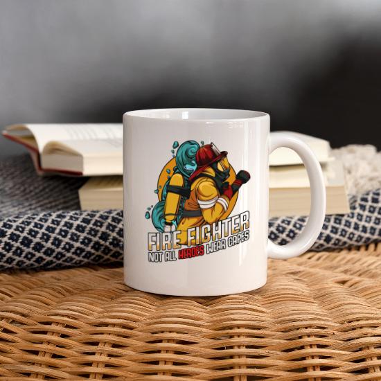Firefighter Not All Superheroes Wear Capes Retro Enamel Mug Cup 
