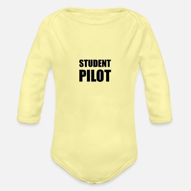 Warning Student Pilot Caution - Organic Long-Sleeved Baby Bodysuit