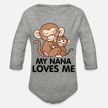Grandson my nana loves me - Organic Long-Sleeved Baby Bodysuit