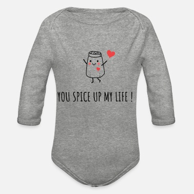 Valentine's Day You spice me up ❤ - Organic Long-Sleeved Baby Bodysuit